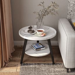 image-Bona Gold Square Coffee Table Round 60cm Black
