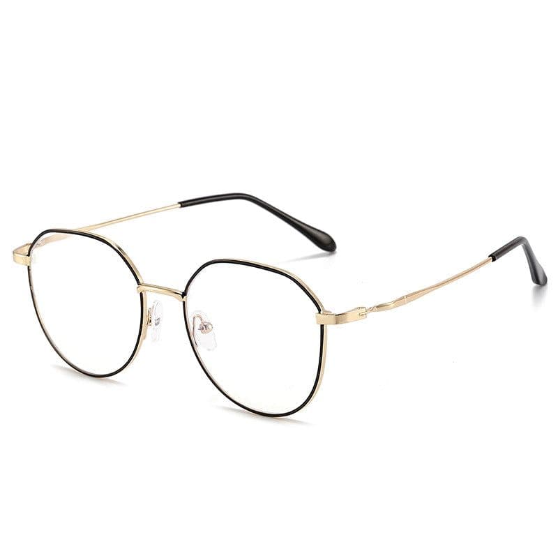 image-Xiaohongshu Douyin anti-blue light radiation mobile phone glasses polygonal myopia men and women Korean version of the tide flat light glasses frame