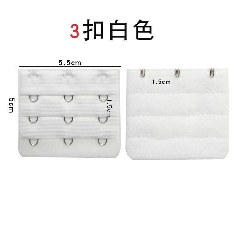 image-Pink Cotton Bra Extender With Three Buckles And Four Hooks