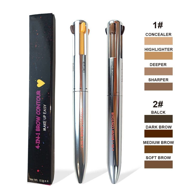 image-4-in-1 Eyebrow Pencil - 4 Colors Brown - Easy Contour
