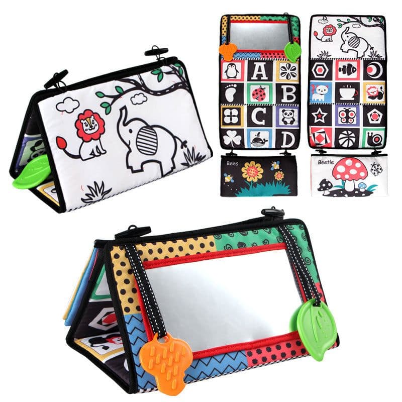 image-Aipinqi new black and white funhouse mirror toy visual stimulation foldable