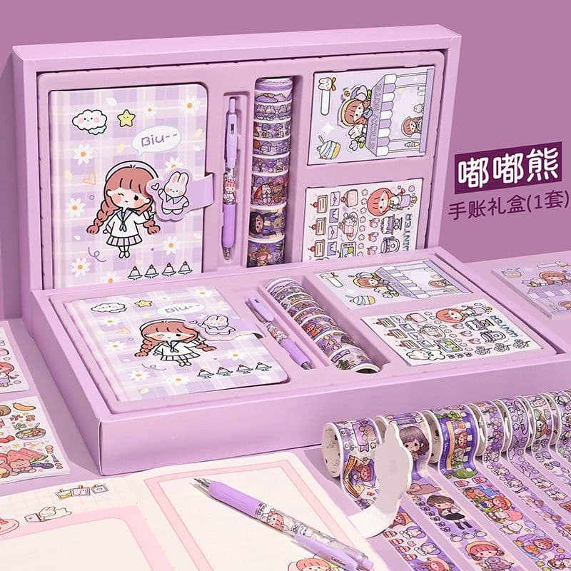 image-Ziyi Japanese Notebook Set - Cute Stickers Tape Gift