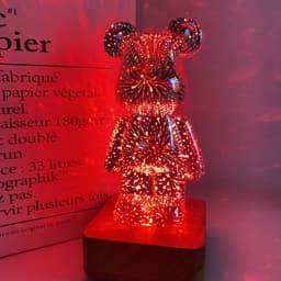 image-3D Fireworks Bear Night Light - Colorful USB Lamp
