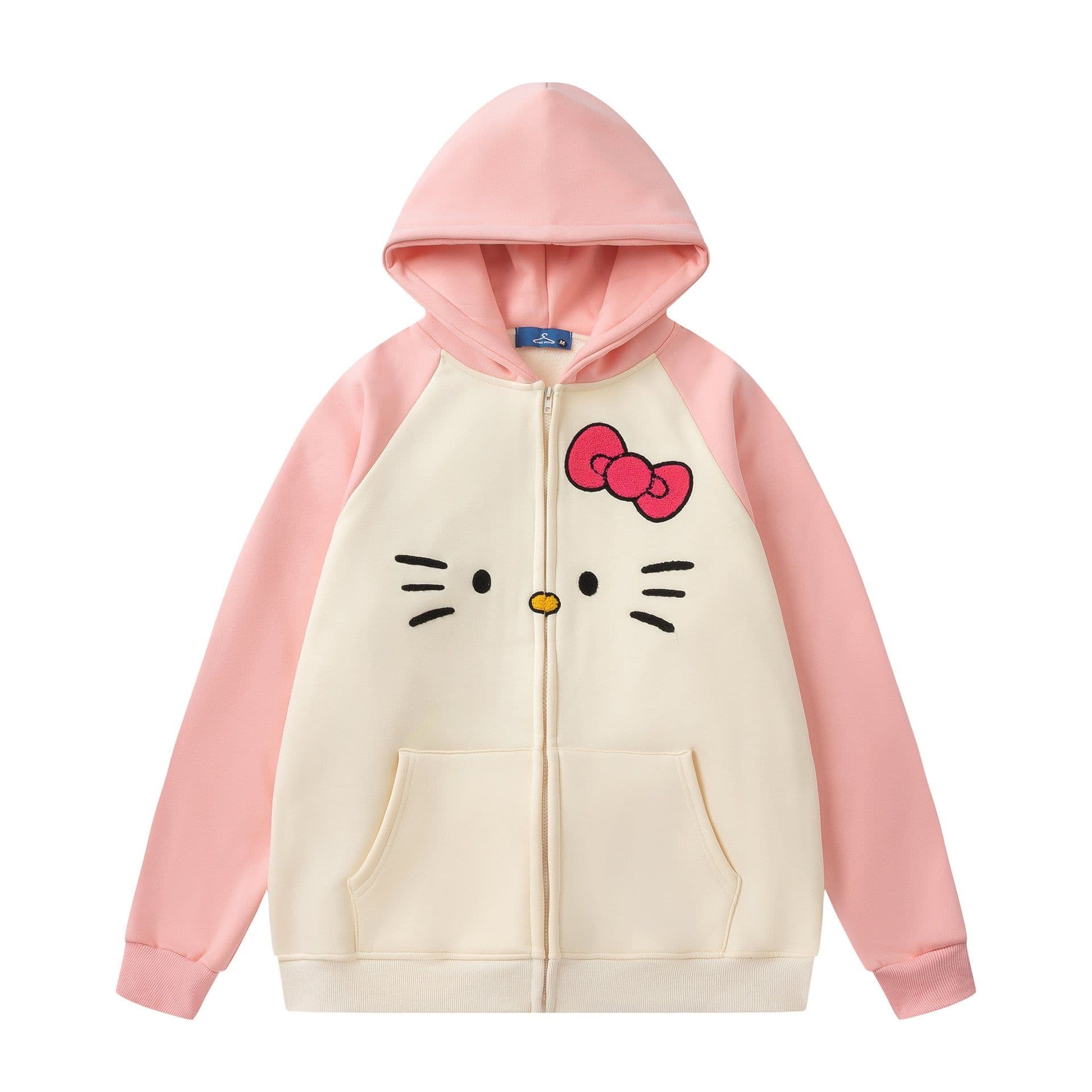 image-TIDEEKU Sanrio Embroidered Hoodie - Velvet Fleece