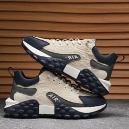 image-Men's Casual Sneakers - Black White Low Cut