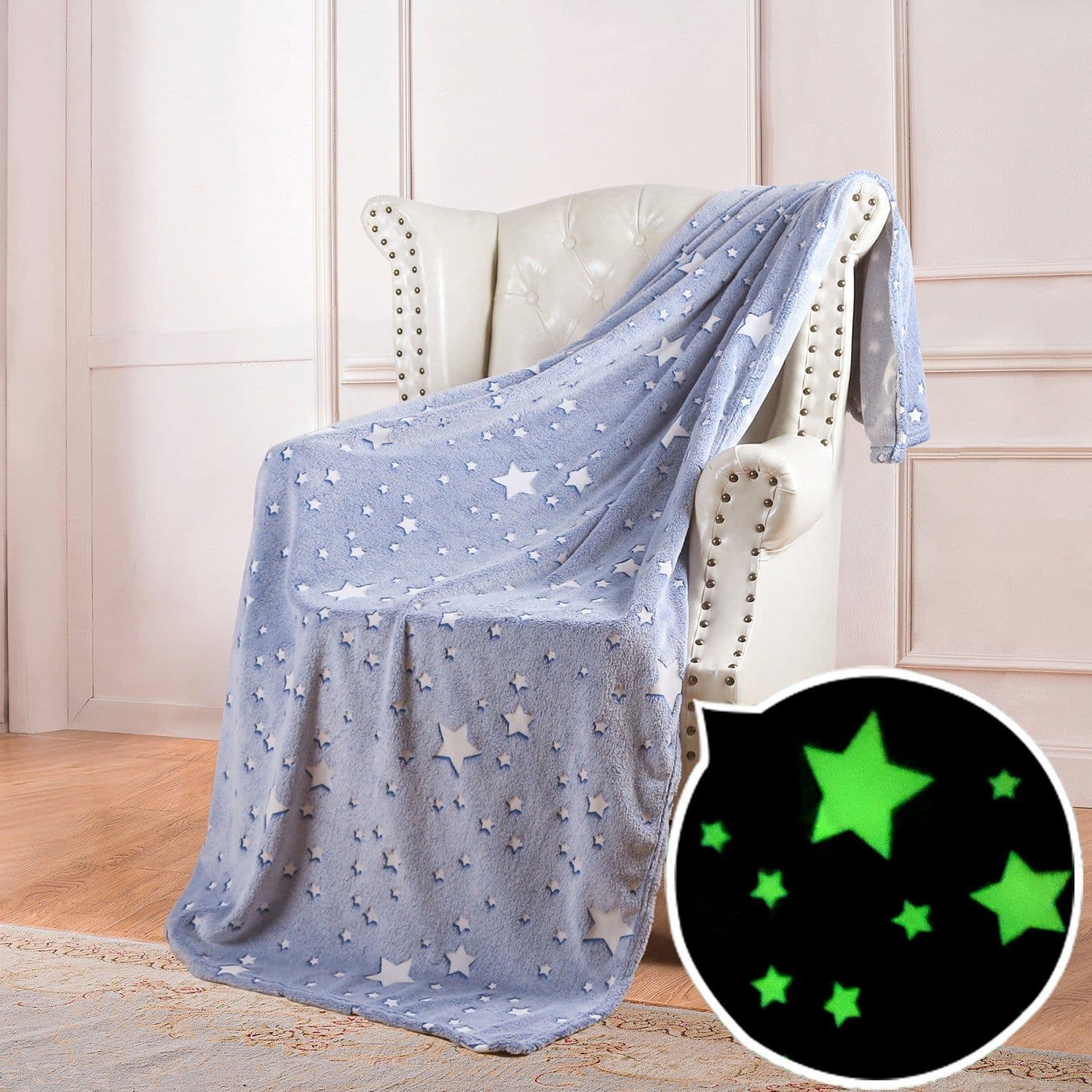 image-Luminous Double-Sided Flannel Blanket, Kids' Air-Conditioning Quilt, Maroon, 152x127CM