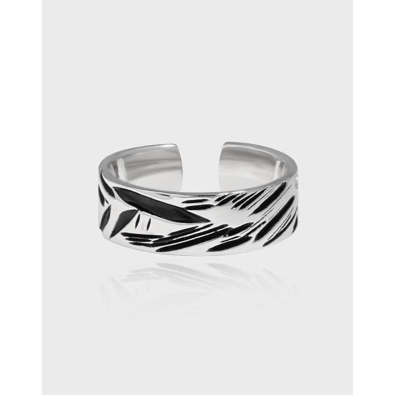 image-S925 Sterling Silver Open Ring - Black