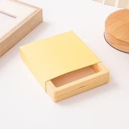 image-Jewelry Ring Storage Box - Orange Cardboard 11x11cm