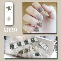 image-Wearable manicure pieces, removable fake nail patches, Internet celebrity manicure tools, nail art finished products, cute Internet celebrity new style