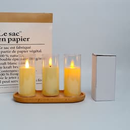 image-Zhu Sheng LED Candle - White Cylindrical Christmas LED Candle Set of 3