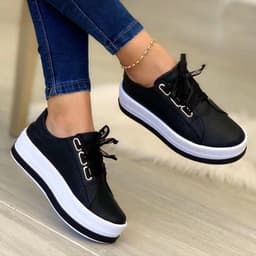 image-European & American Round Toe Casual Shoes - Rose Gold, PU, Size 43