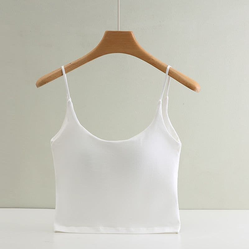 image-Cotton Bra Top - White M Wireless Full Cup