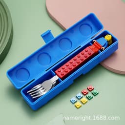 image-Stainless Steel Baby Tableware Set - Fork & Spoon