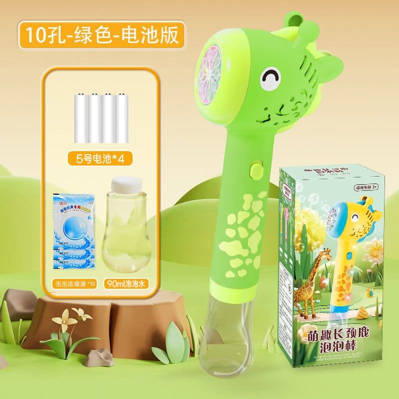 image-Dinosaur Bubble Machine - Green Electric Fan Toy