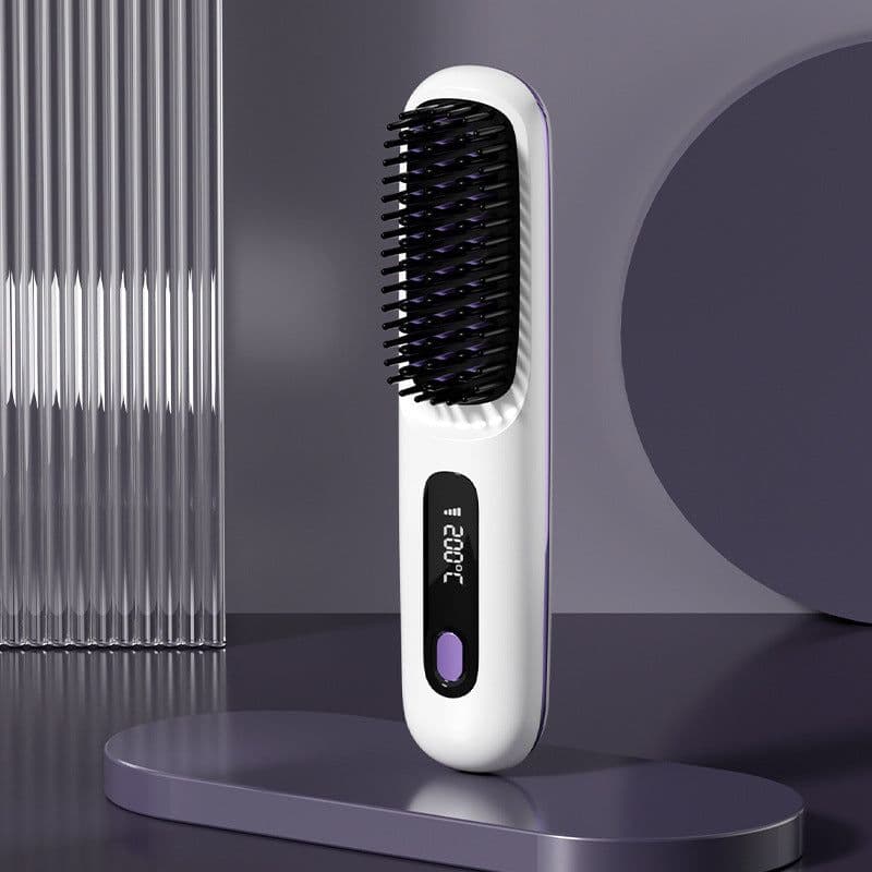 image-Xuandeli S7 Wireless Hair Straightener Comb - Ceramic LCD