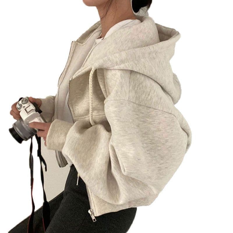 image-2023 Autumn Women's Loose Hooded Sweatshirt - Black XXXL