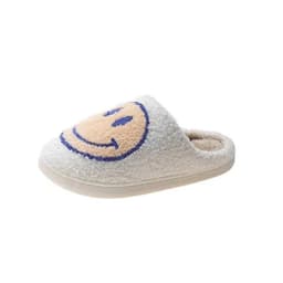 image-Women's Plush Slippers - Lightning Blue Smiley