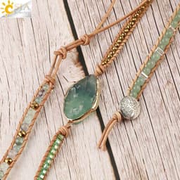 image-Multilayer Bracelet - Green Fluorite Aventurine Beads