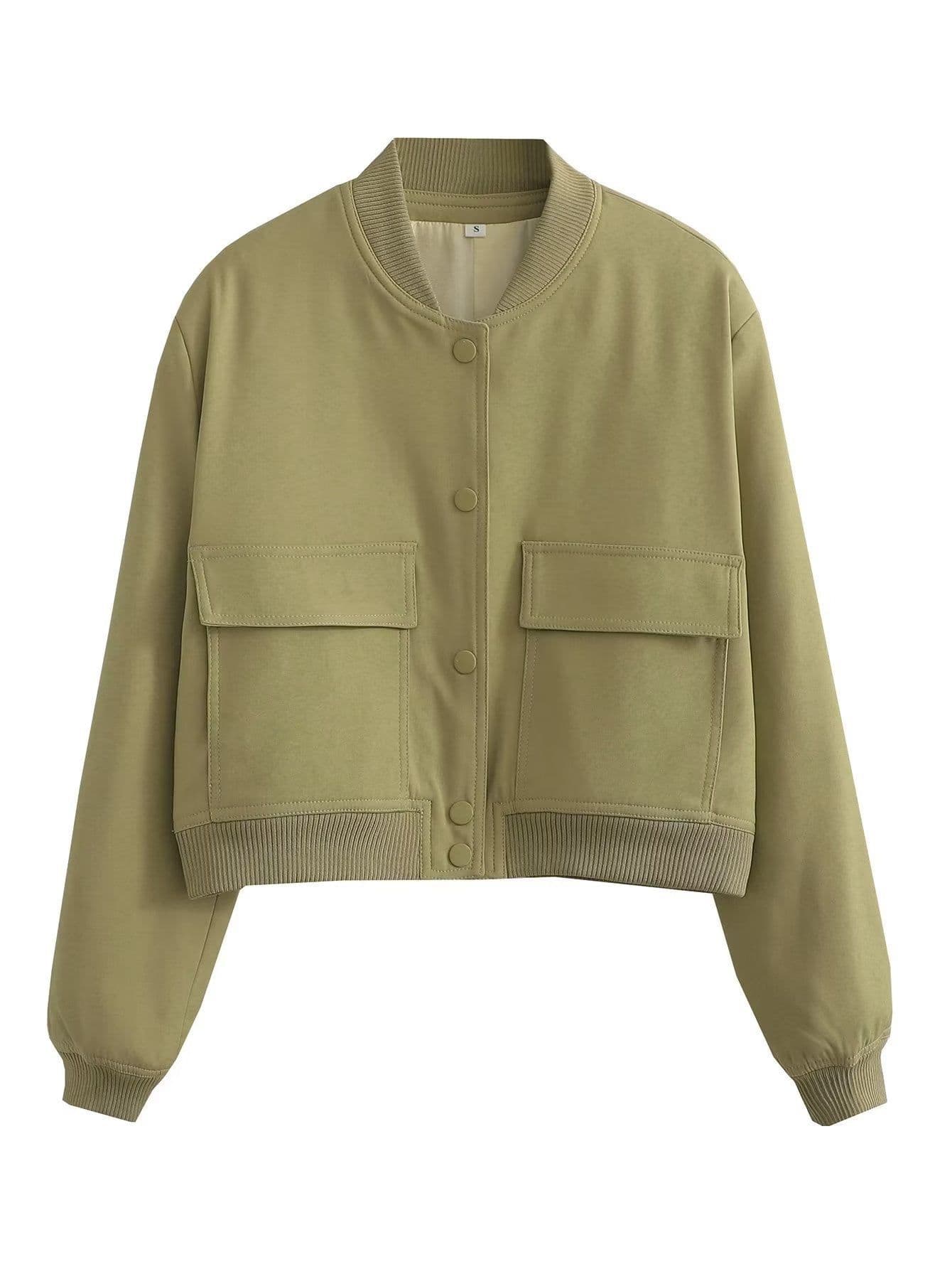 image-Women's Peacock Blue Jacket - Stand Collar Short Coat