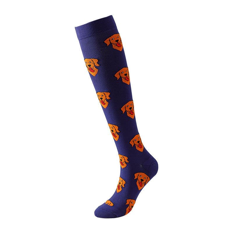 image-Cross-border Nurse Leggings Cute Long Tube Women's Socks Sports Cartoon Plaid Leopard Print Sports Pressure Socks Spot Wholesale