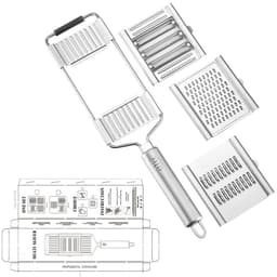 image-A large number of stock cross-border grater Stainless steel grater Three blades interchangeable multi-function vegetable cutter