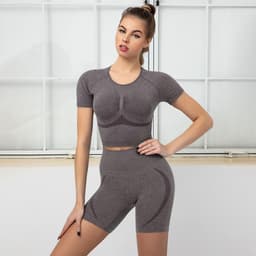 image-Issero Cafe Yoga Running Suit - Medium Gray L, Moisture Wicking