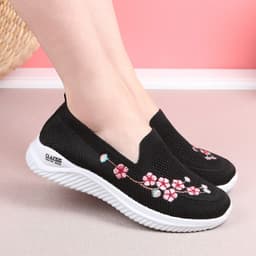 image-Women's Pink Walking Shoes - Mesh Breathable Casual Slip-Ons
