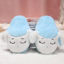 image-Cute Cartoon Slippers - Moving Ears Anti-slip Blue