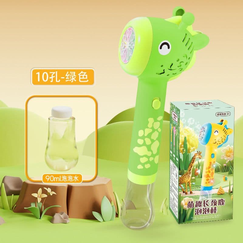 image-Dinosaur Bubble Machine - Green Electric Fan Toy