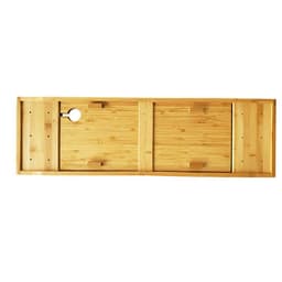 image-Bamboo Bathroom Storage Rack - Modern Minimalist, 75*23*3cm