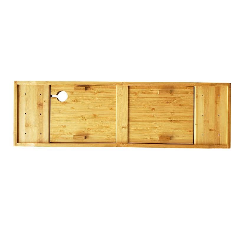 image-Bamboo Bathroom Storage Rack - Modern Minimalist, 75*23*3cm