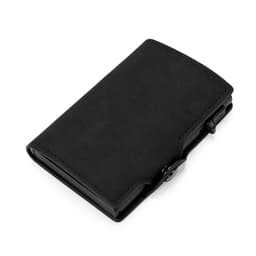 image-Manufacturer wholesale RFID anti-theft brush aluminum alloy side push test card bag Amazon men's retro PU leather wallet customization