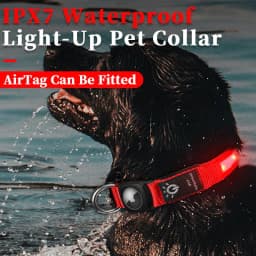image-Hot selling airtag protective case positioning tracker case waterproof LED pet light-up collar protective case USB charging