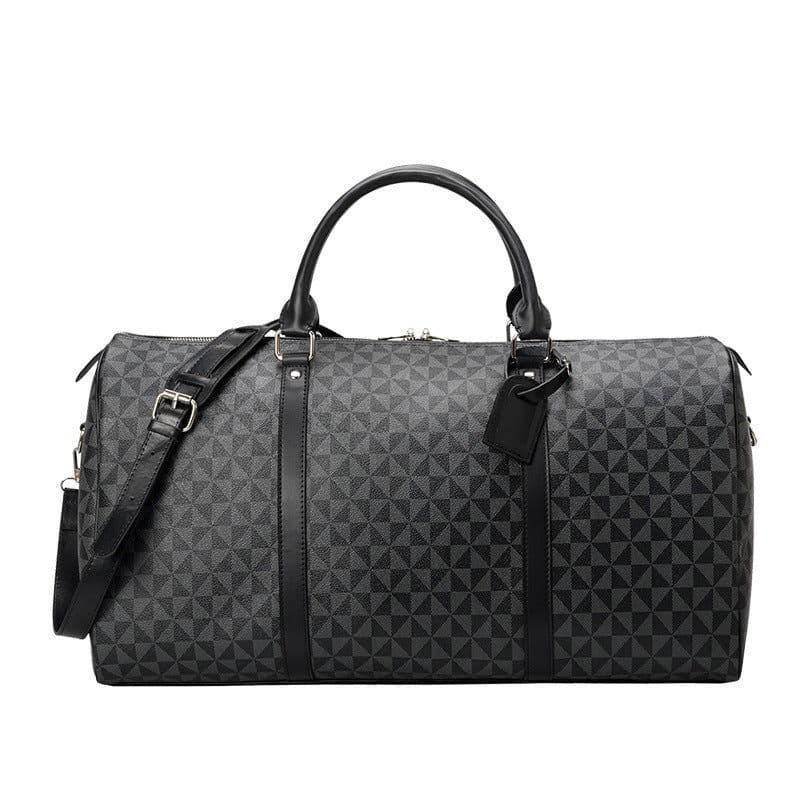 image-Women's Boston Travel Bag - Black PU Leather Weekender
