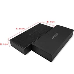 image-MEGIR Black Flat Watch Box - Steel Belt Packaging