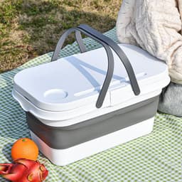 image-Yuxia Picnic Basket - Army Green Foldable 47x29x24cm