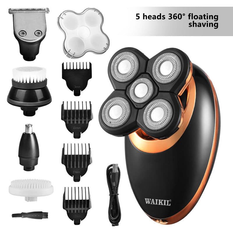 image-Five In One Waterproof Smart Razor For Men Seven Blade Electric Shaver