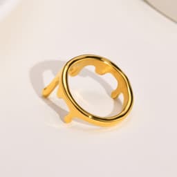 image-Huanmu Titanium Steel Ring Gold Geometric