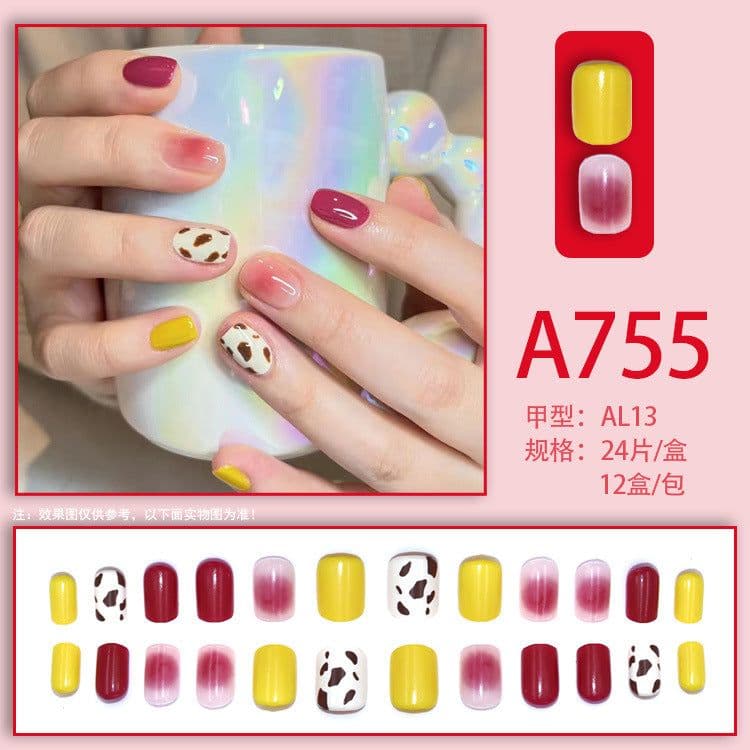 image-Fresh French flowers, cute ins wind, ice and transparent stars, long style, short style, white, high-end manicure and wearable nails