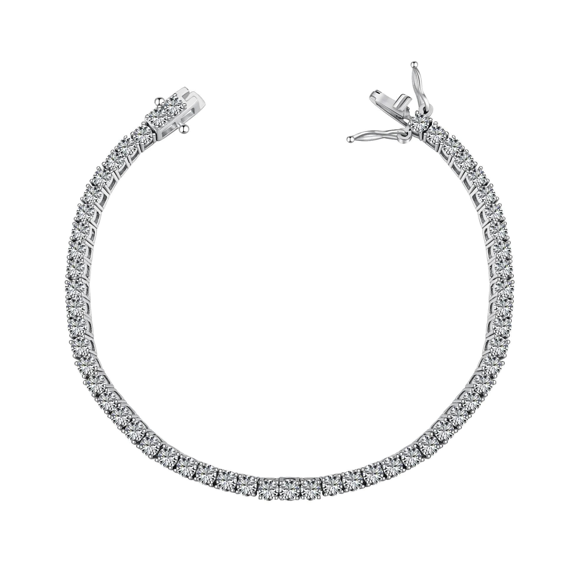 image-Sterling Silver 925 S925 Tennis Chain Bracelet - Geometry Zircon Fashion Jewelry for Women