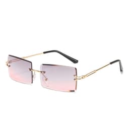 image-RUISIMO Square Sunglasses - Gold Metal Frame Brown Gradient