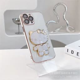 image-iPhone 14/13 Pro Max Cat Makeup Mirror Phone Case - Protective Cover with Lens Film