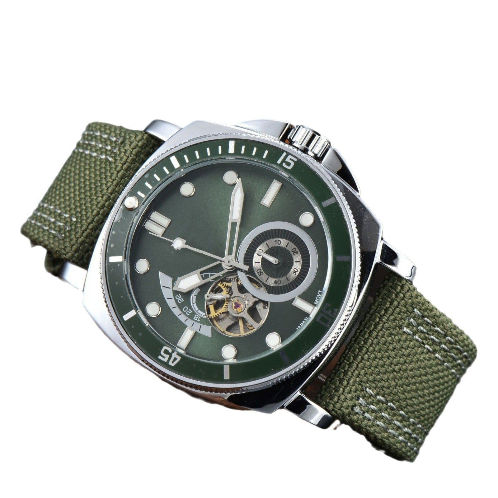 image-Men’s Mechanical Watch 43mm Round Waterproof Stainless Steel Buckle