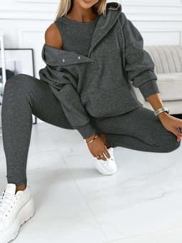 image-Women's 2024 Slim Hooded Sweatshirt Three-Piece Set
