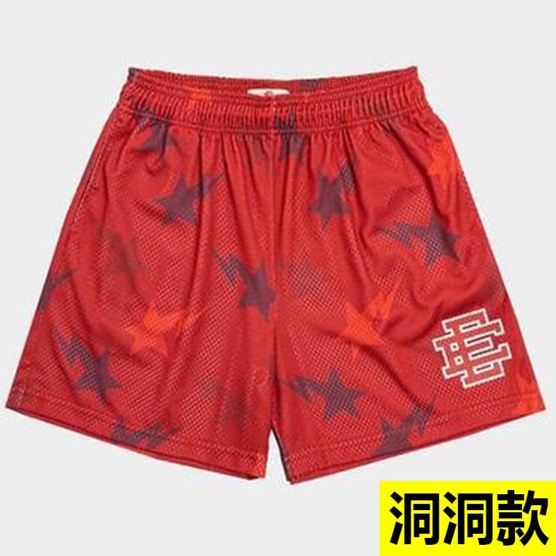 image-New American style shorts casual shorts fitness men's muscle sports five-point pants trendy beach pants mesh breathable shorts