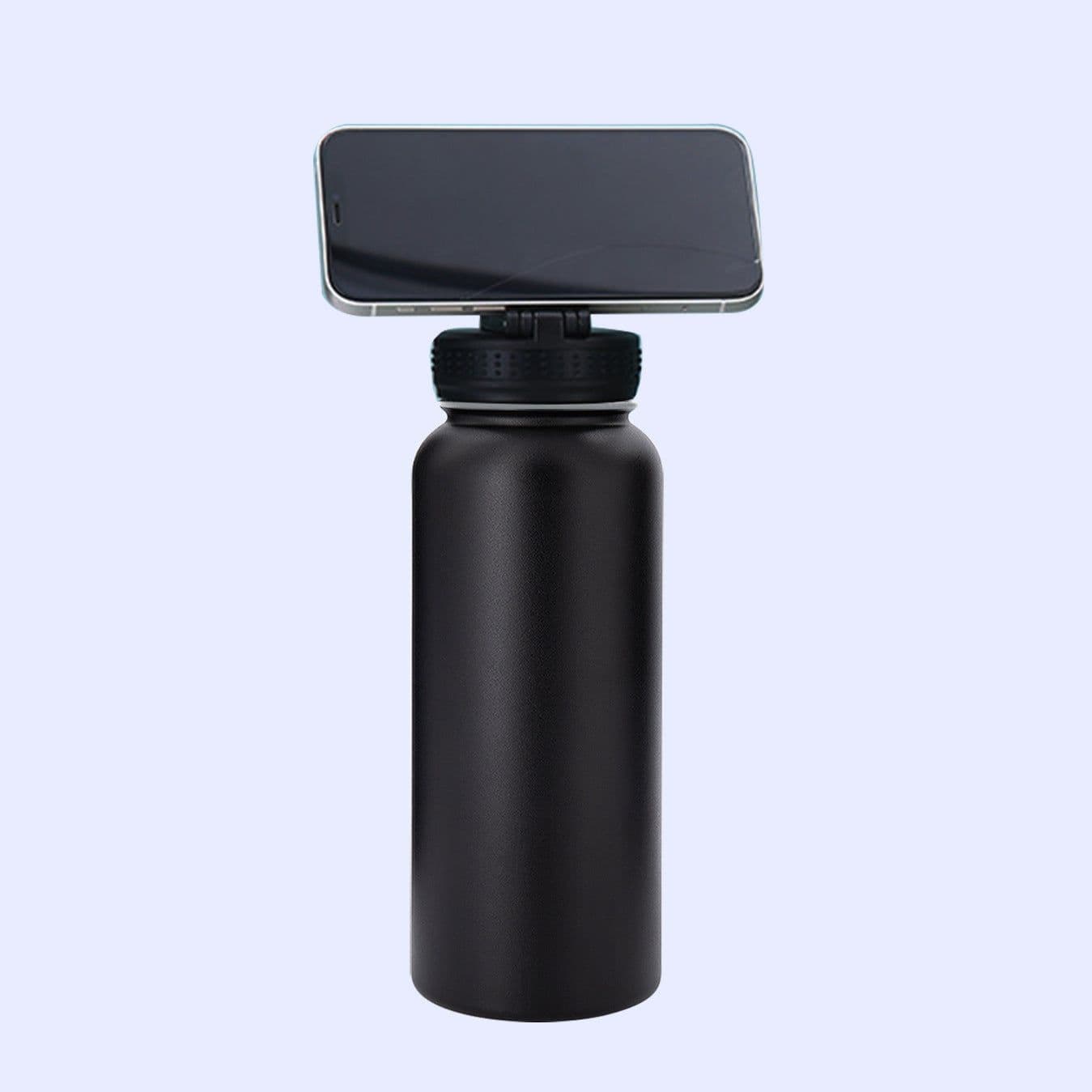 image-Amazon's new 32oz stainless steel 304 space kettle double-layer insulated cup with mobile phone holder magnetic lid ready for sale