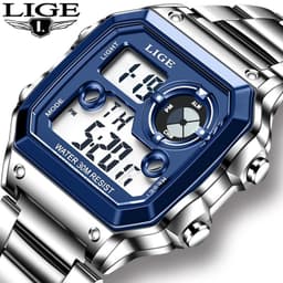 image-Lige LG8921 Electronic Watch - 40mm Silver 30M Water-Resistant