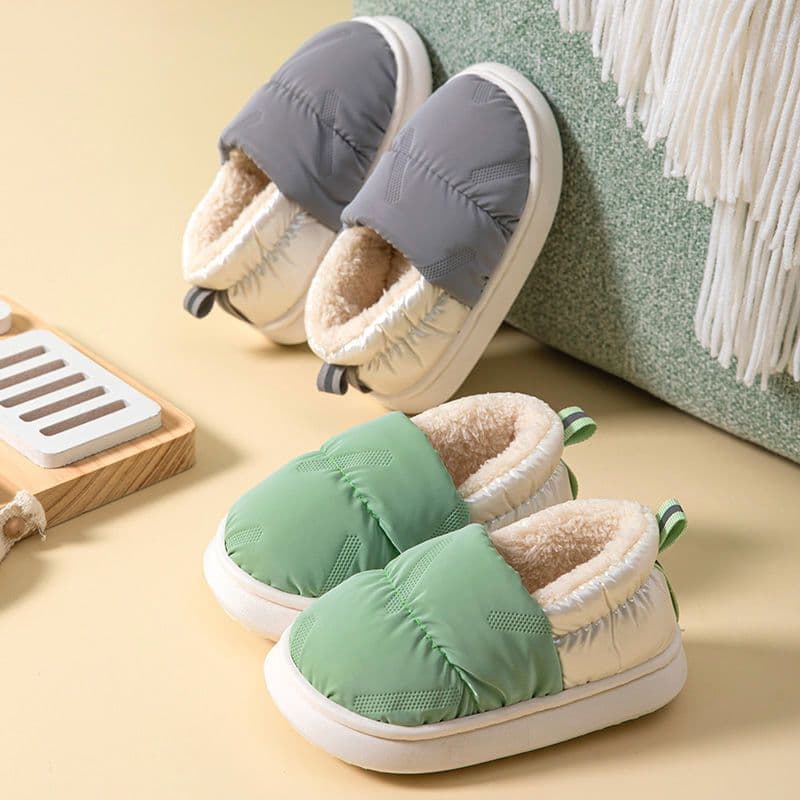 image-Boys' Slippers Cotton Gray 34-35 Toddler Warm