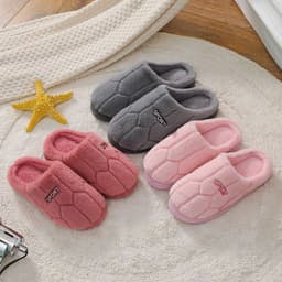 image-Unisex Thick-Soled Winter Cotton Slippers, Green, Size 38-39