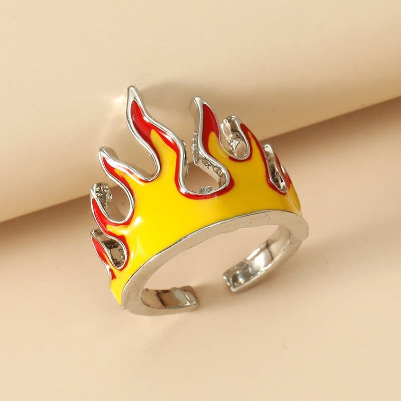 image-Ke Anni Flame Ring - Green Adjustable Alloy